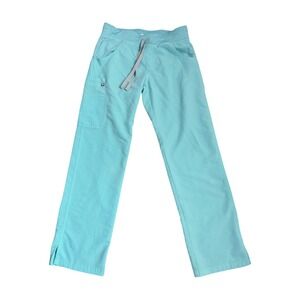 Figs Kade Cargo Scrub Pants Womens Small Aqua Blue Straight Leg T21004